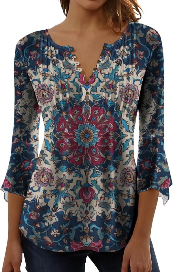 Boho Floral Casual Blouse